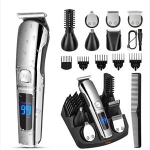 Silver and Black Men's Grooming Tool Set